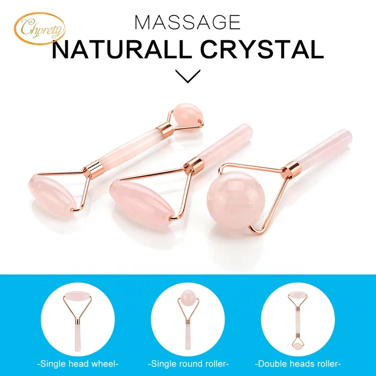 Wholesale factory directly sell Massage Anti-Aging Facial Tool natural rose quartz Crystal jade Roller for face and body