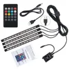 12V flexible Color changing RGB 4pcs/set led strip light 5050 12smd car interior light with dual control mode atmosphere lights