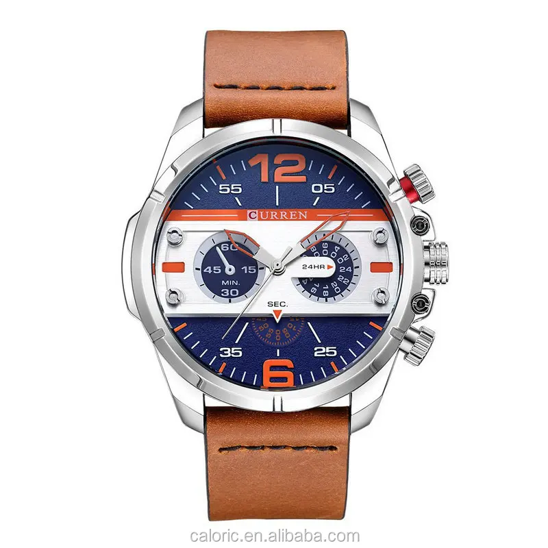 

Curren 8259 Men Sports Watches Top Brand Luxury Quartz Men Watches Waterproof Army Military Wrist Watch Clock Relogio Masculino, Black;brown;white;silver;blue