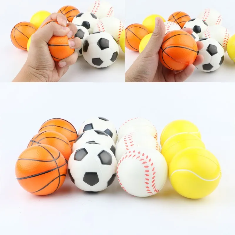 12 Packs Soft Foam Softball Squeeze Pu Balls Round Stress Shape For ...