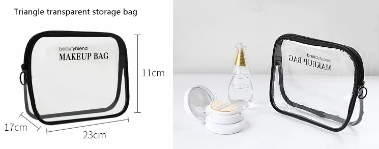 Customized in a variety of sizes and shapes transparent waterproof zipper bag travel storage pvc wash bag