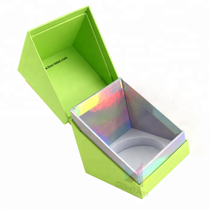 热销豪华环保回收定制绿色圆形罐套装纸质礼品蜡烛包装盒