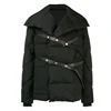 OEM Men Long Sleeve Adjustable Faux Leather Belts Wrap Puff Jackets