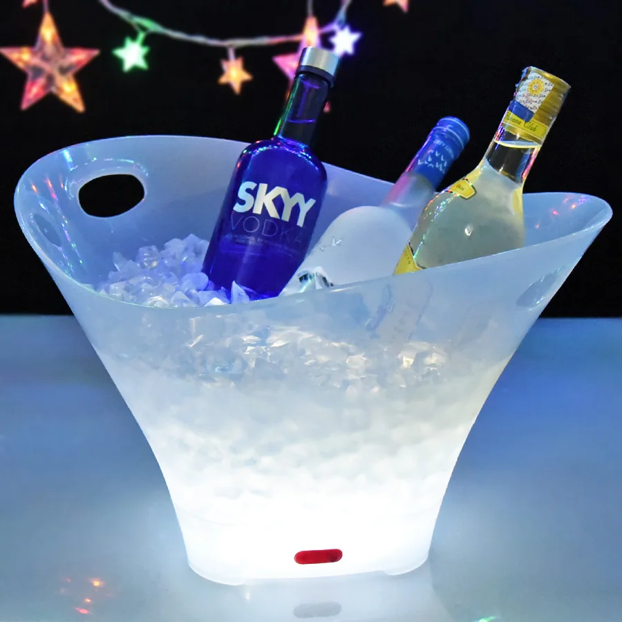 

Factory Wholesale LED Light Plastic Rechargeable Large Capacity 12L Ice Bucket