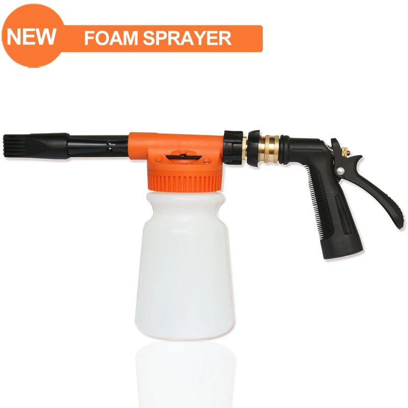 

high ratio of soap car wash cleaning foam trigger sprayer, Orange, black and white or customized