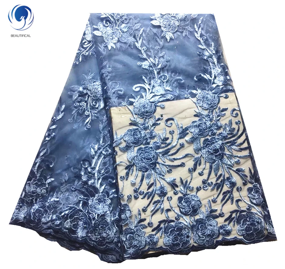 

Beautifical 2019 nigerian french cheaper net lace fabric embroidery french lace ML34N124, Can be customized