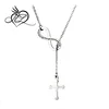 Infinity Cross Pendant Necklace Stainless Steel Religious Y Necklace With God All Things are Possible