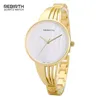 rebirth luxury bangle alloy band big simple dial ladies elegant wristwatch japanese movement quartz women fashion bracelet watch
