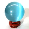 Decorative Blue gemstone cat eye balls crystal quartz sphere polished quartz balls