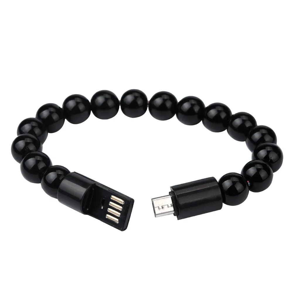 Wearable band bead fast usb cable type c charger bracelet with data sync_HL4102