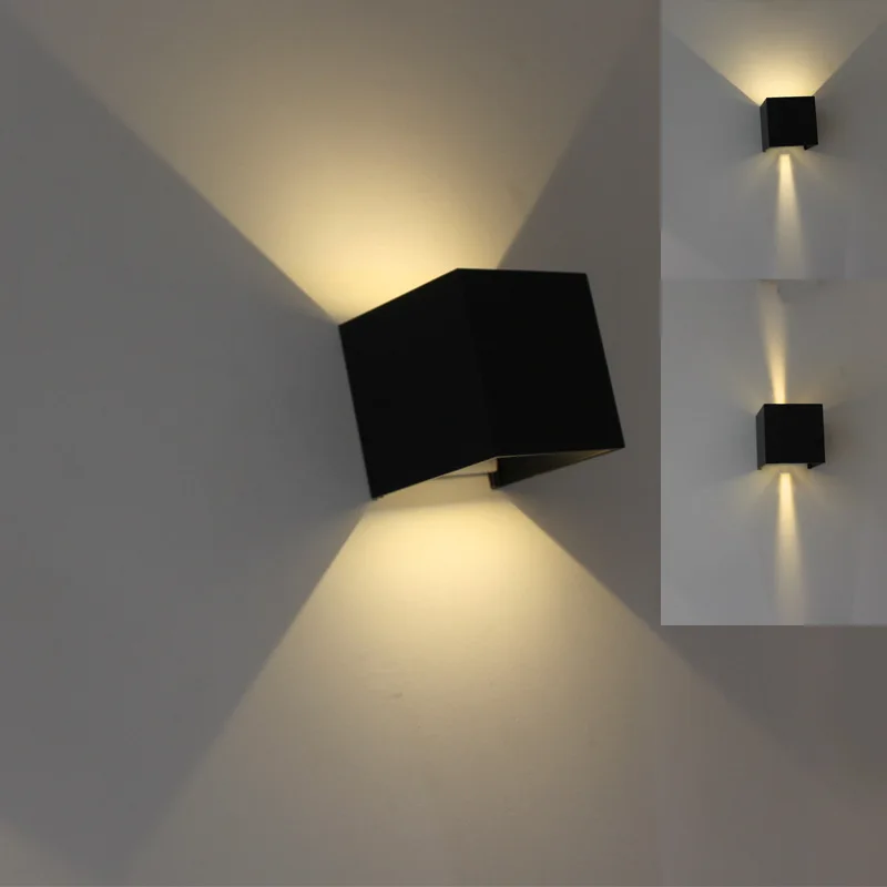 Creative Simple Modern Dimmable Led Outdoor Wall Lamp Outdoor Waterproof Aluminum Square Wall