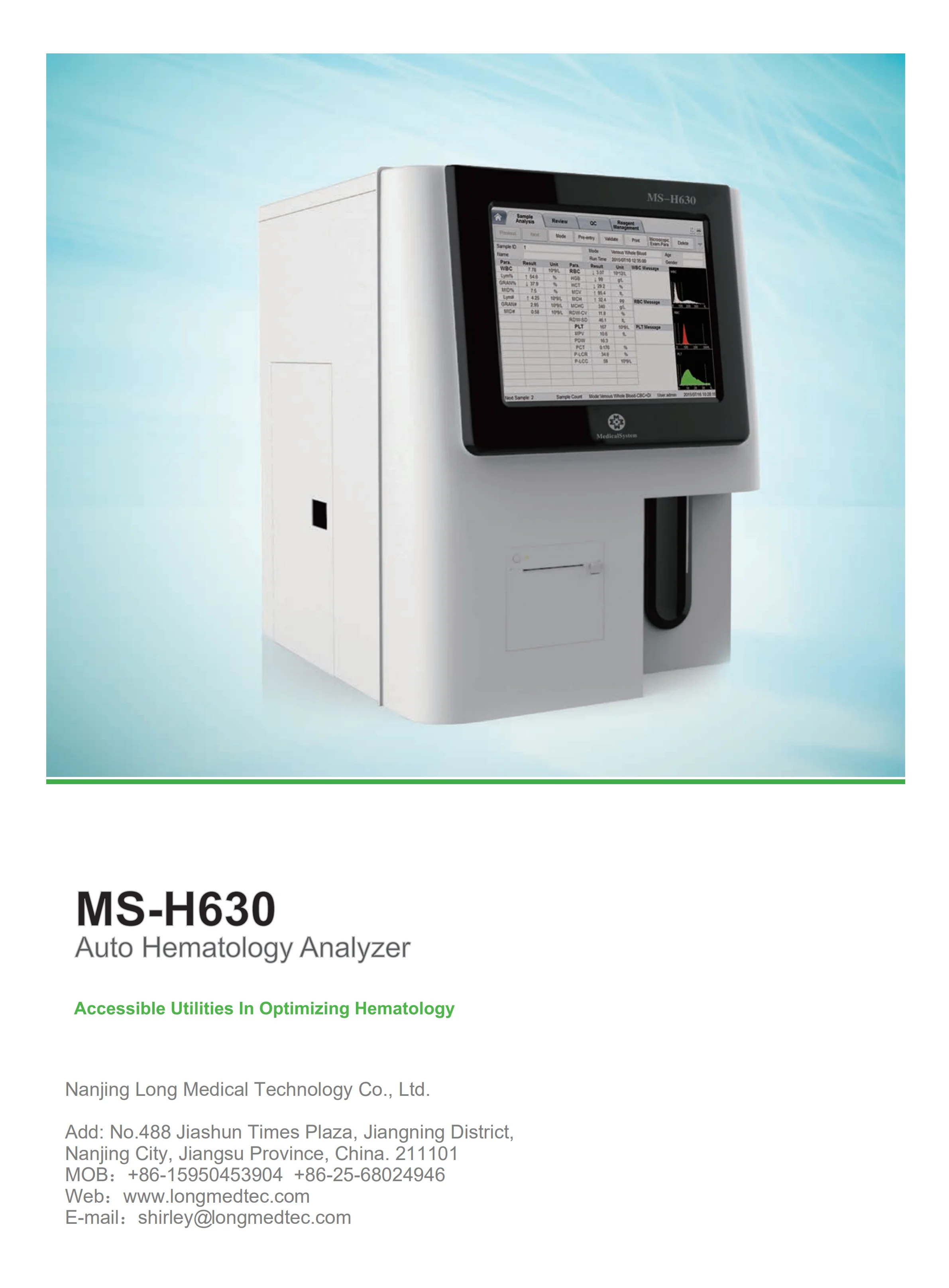 Medical Lab Fully Auto Hematology Analyzer/cbc Test Machine Price Buy