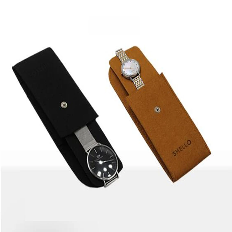 

small leather pocket watches case watch box cases for pockets leather pouch watch ,LOGO , COLORS , shapes can be customized, Black/brown