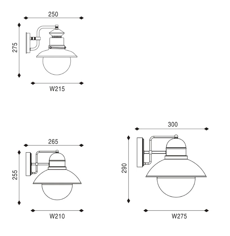 Waterproof IP44 wall decoration outdoor industrial vintage wall lamp glass