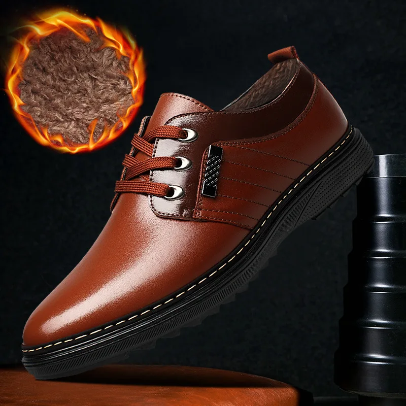 

Wholesale In Stock Men Lace-Up Round Head Business Casual Leather Shoes, As the page show