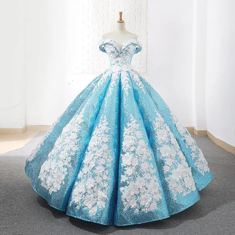 designer light blue dress