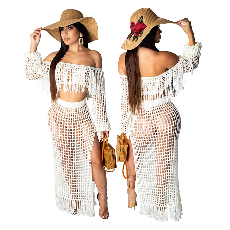 

Fashion women long sheer mesh crochet cover up wrap beach dress, Shown