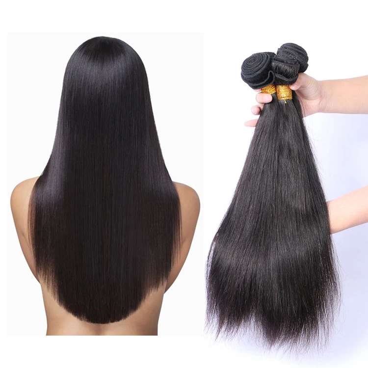 

Dyeable Silky 100% Unprocessed Remy Brazilian Human Hair Cuticle aligned Straight 3 piece Hair bundles with closure, N/a
