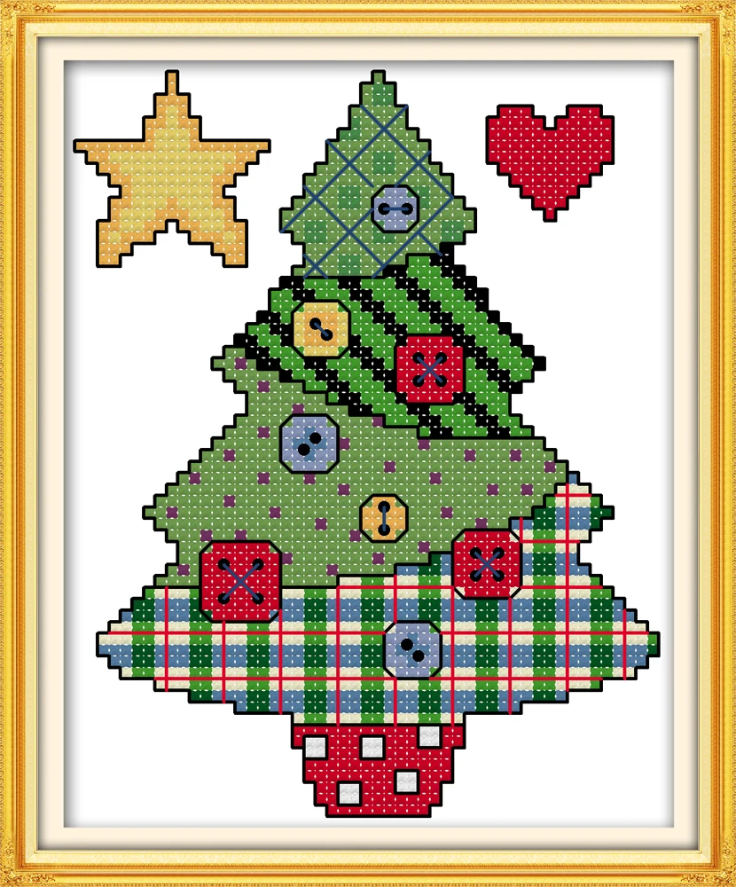
NKF christmas trees easy diy new years gifts for cross stitch kit free shipping 