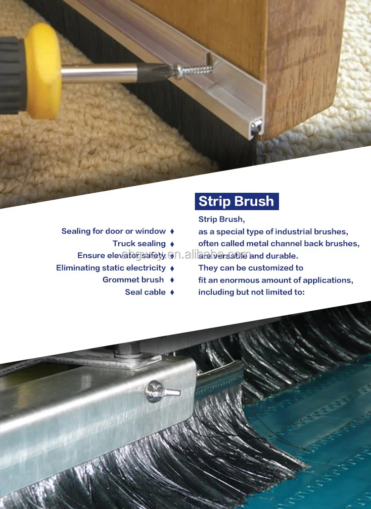 Nylon Strip Brushes Weather Stripping Seal Brush Seal For Garage Doors