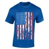 Vintage American Flag Men's T-Shirt Fashion Design Distressed T Shirt Patriotic Tattered USA Flag Tee