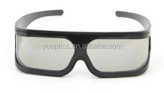 Plastic Big Yellow Frame Linear Circular Polarized 3d Glasses For 3d 4d 5d Theater Cinema 