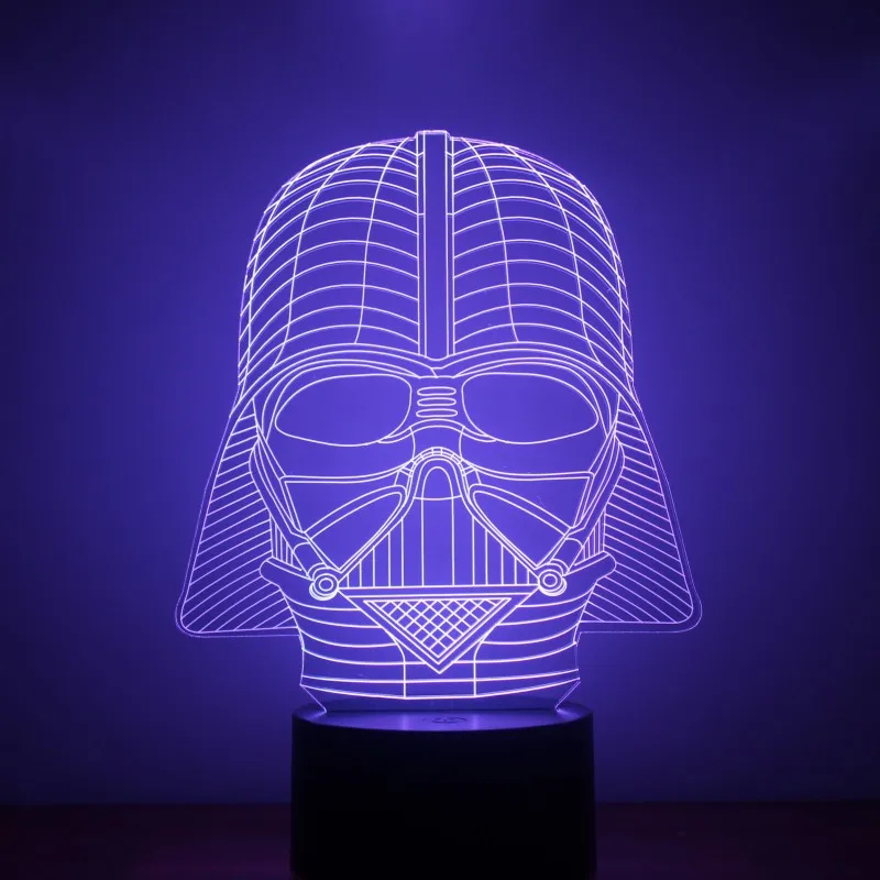 Darth Vader 3d Led Optical Illusion Desk Table Light Lamp With Usb