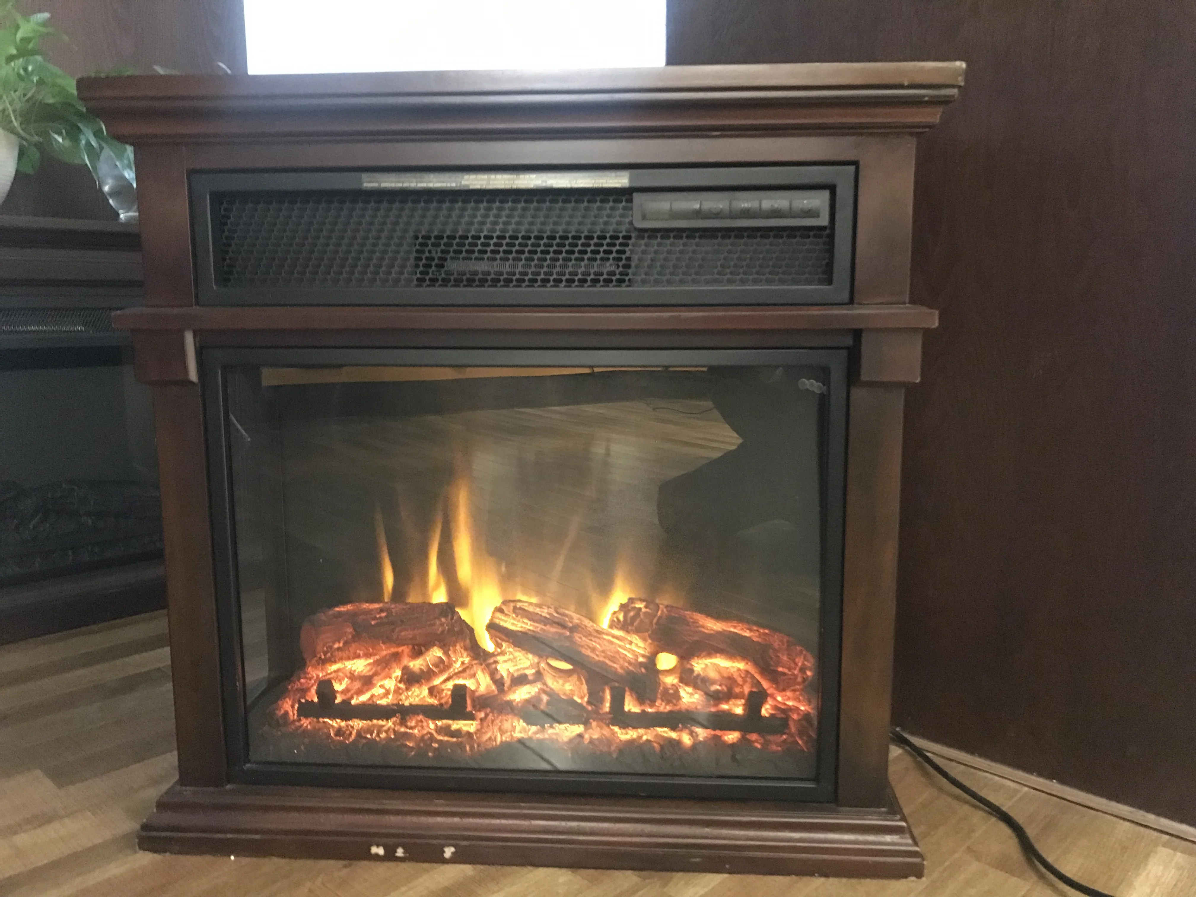 3 Sided View Indoor Decor Wood Mantel Firebox Stove Electric