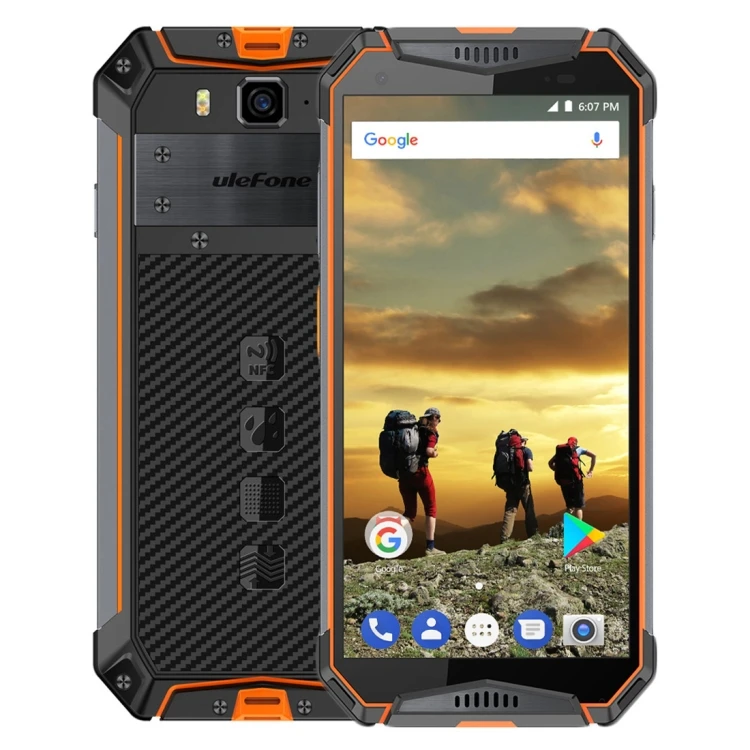 

Ulefone Armor 3 5.7 inch 10300mAh Battery IP68/IP69K Waterproof Mobile MTK6763T Octa Core 4GB+64GB 21MP NFC Face ID smartphone, Black;orange