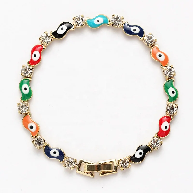 

Hot Selling Stainless Steel Jewelry Zircon Eye Bracelet, Picture