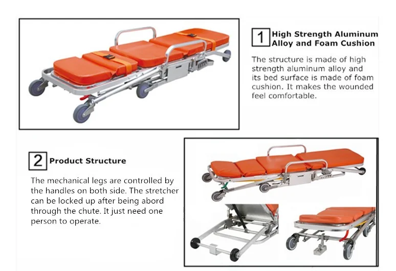 Dwal001 Medical Folding Stretcher Type Used Ambulance Gurney For Sale