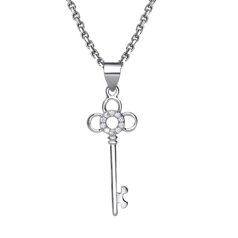 

925 sterling silver key pendant necklace