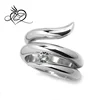 Taormina Statement Snake Cocktail Right Hand Ring with White Sapphire in Stainless Steel