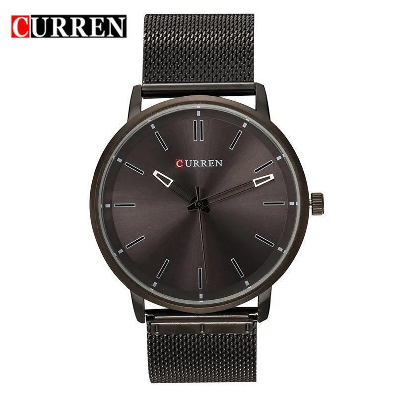 

top fashion mens wrist watches curren 8233 luxury brand japanese movement quartz watch men wrist stainless steel mesh watch hot