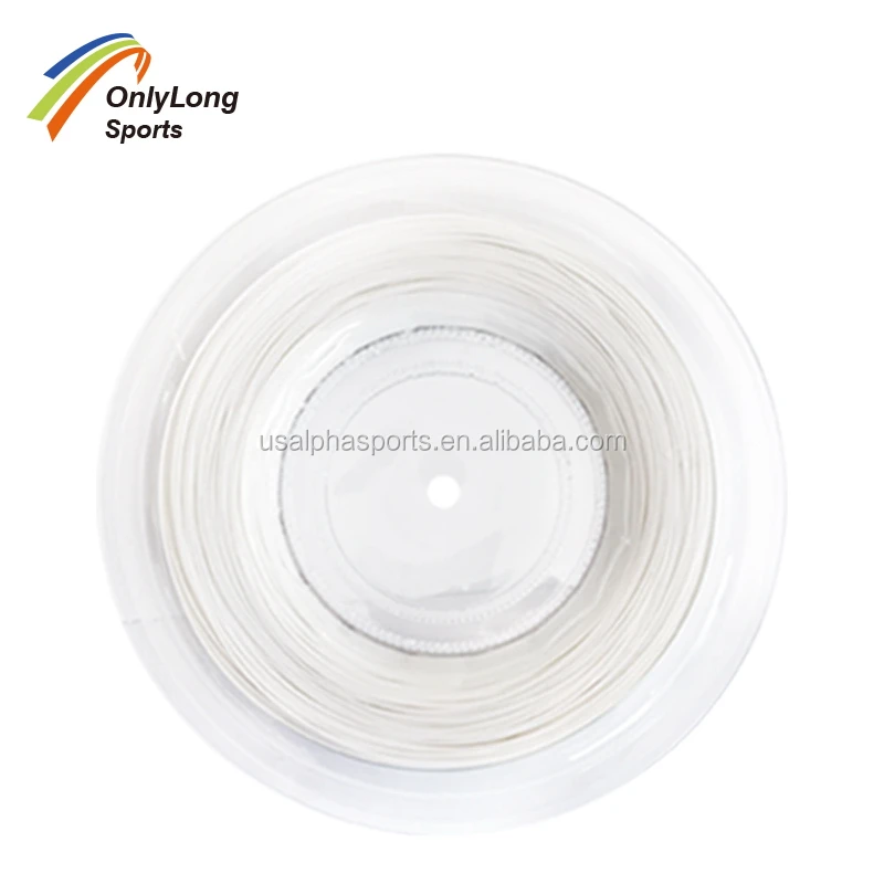 

Factory wholesale high quality Polyester 200m reel tennis string for tennis racket, White