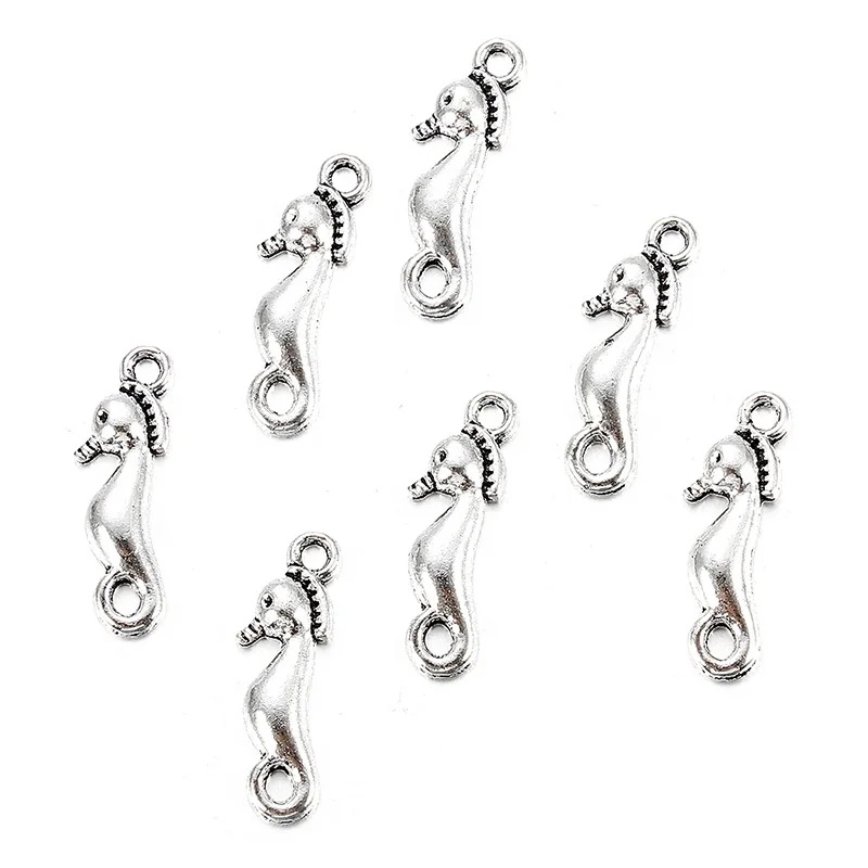 

Antique Silver Seahorse Alloy Charm 22x9mm DIY Jewelry Necklace Earring Bracelet Craft Making Tibetan Style Ocean Theme Pendants