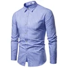 Men's new fashion trend personality simple lapel irregular pattern casual slim button long-sleeved shirt
