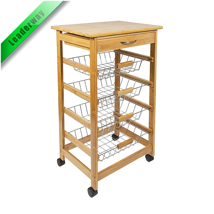 4 Layers One Lawyer Factory Outlet Hand Truck Mobile Trolley Kitchen Island Cart Mobile Foodcart Design