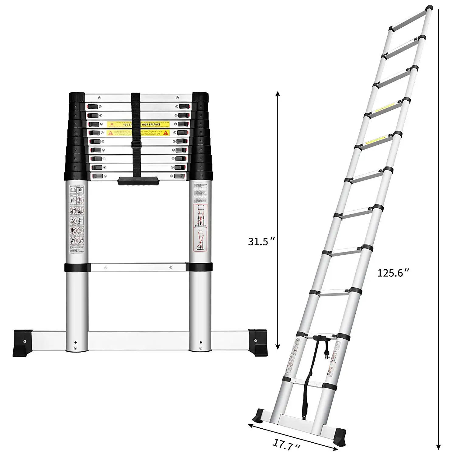 Home/outside Use Aluminium Safety Telescopic Step Extension Folding