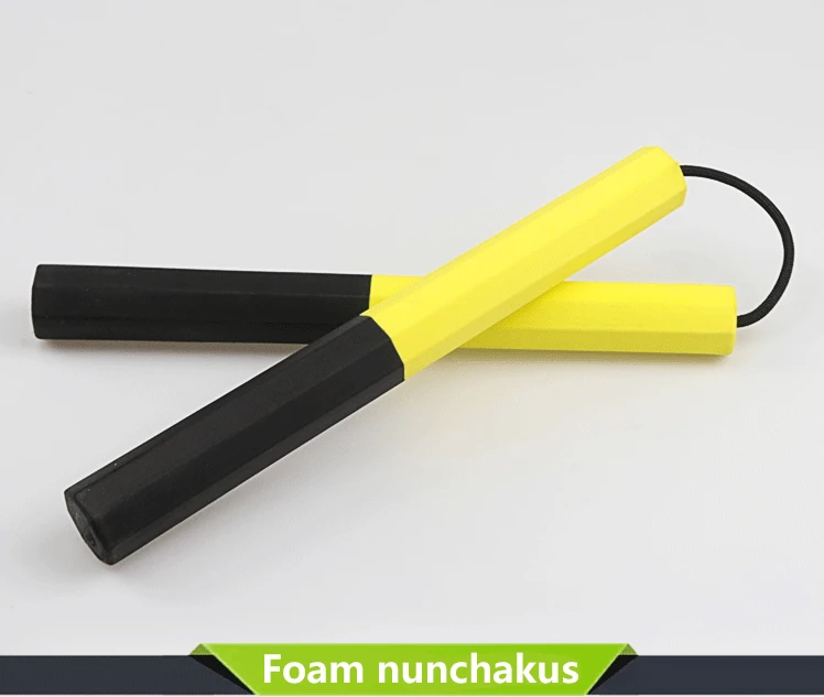 Custom Safety Eva Foam Yellow And Black Foam Nunchakus Kung Fu Sponge