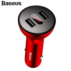 Baseus Universal 4.8A Output Digital Display Wireless QC3.0 Car Charger Mobile Phone