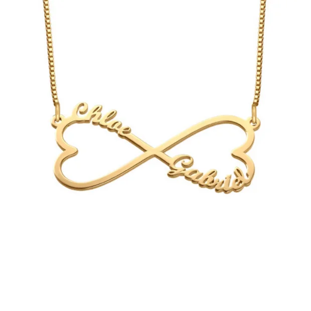 

fashion jewelry custom names necklace personalized gold heart infinity pendant necklaces for ladies necklace