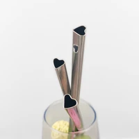 

Heart Shaped Stainless Steel Straws Reusable Metal Drinking Straws
