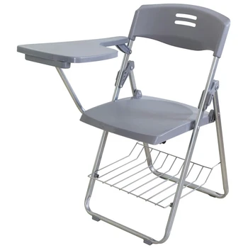 Cheap Plastic Classroom Folding Desk Writing Pad Chair For School