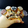 Exclusive druzy bangle in 24k real gold plated, natural druzy stone agate bangles in adjustable size WT-B091