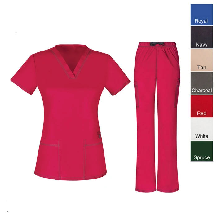 

Medical Uniforms Reina Scrubs Cherokee Set Wholesale, White,blue,black, navy blue, pink. or customerized