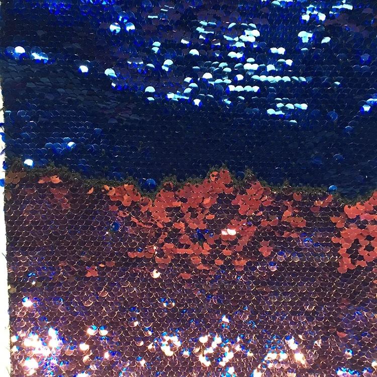 
Factory wholesale Hot Custom-Made Colorful Double Sided Fish Scale Mermaid Reversible Sequin Fabric 