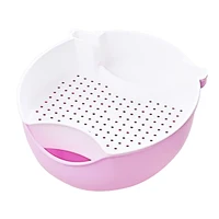 

Amazon New Product Double Fruit Plate Kitchen Plastic Drain Baskets Living Room Fruit Plate Creative Sub-grid Fruit Bowl