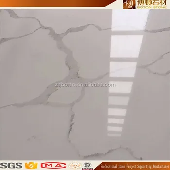 Countertop Material New Product White Calacatta Quartz Stone Tiles