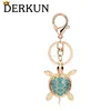 Turtle Shaped Rhinestone Keychain Metal Key Ring Custom Key Chain